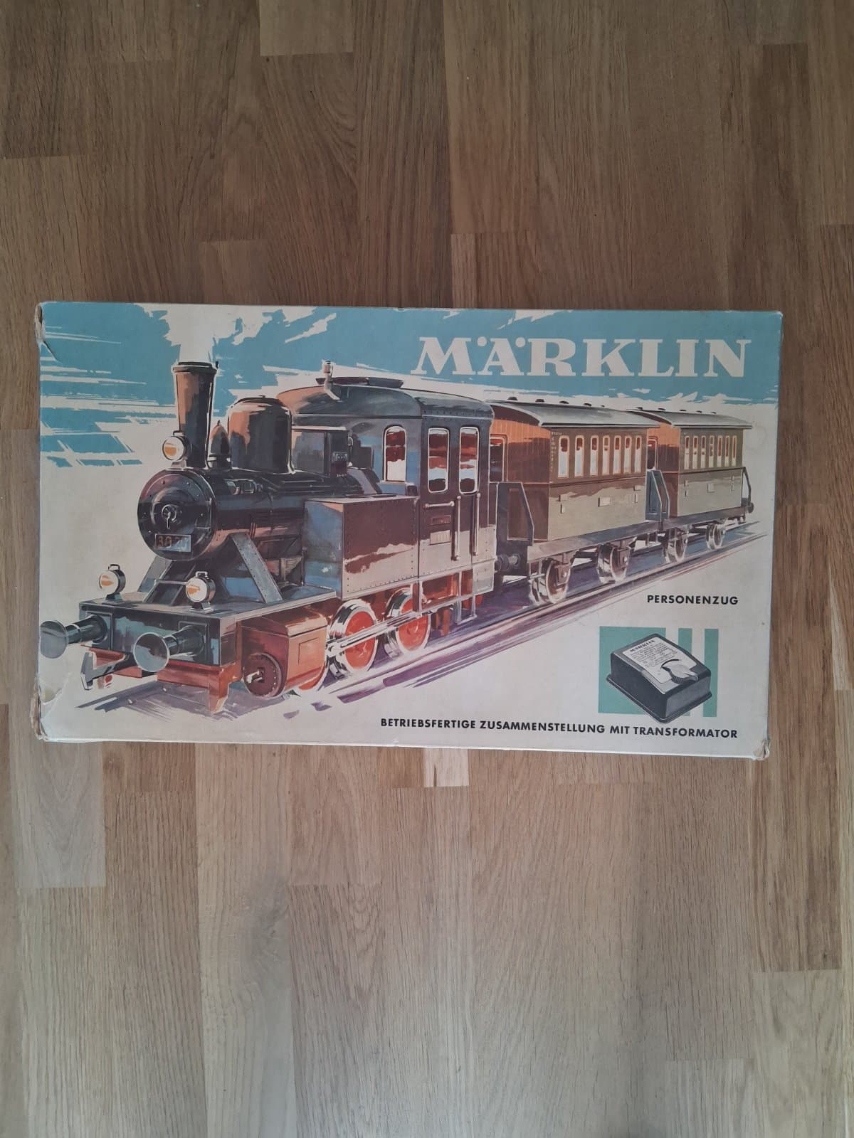 Märklin Personenzug ånglok tågset med transformator vintage